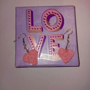 Pink Heart Earrings